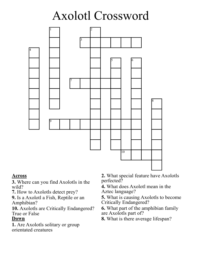 Axolotl Crossword