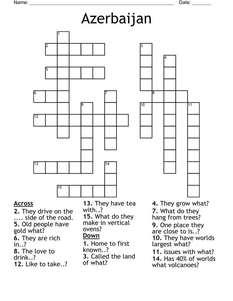 Azerbaijan Crossword