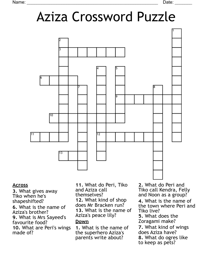 Aziza Crossword Puzzle