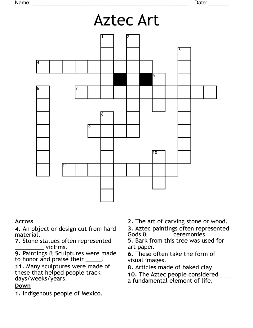 Aztec Art Crossword