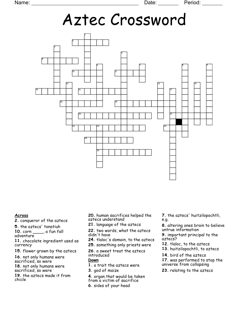 Aztec Crossword