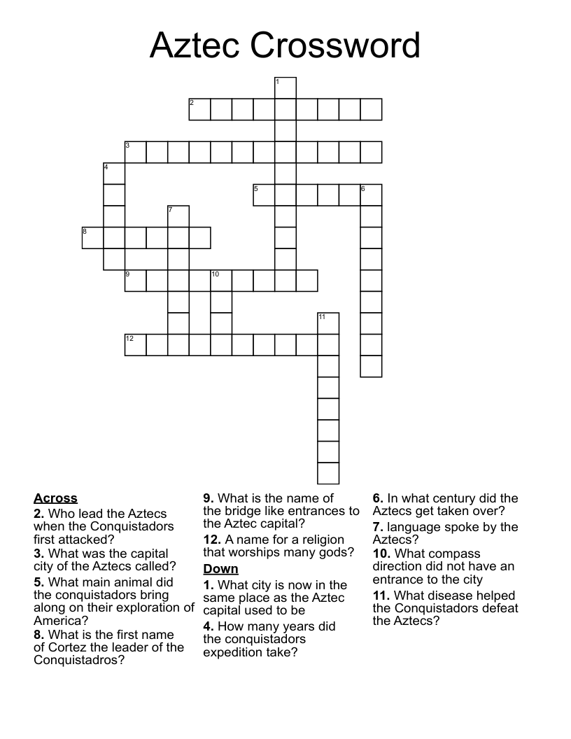 Aztec Crossword