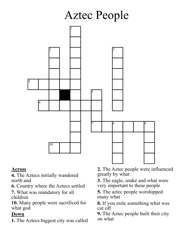 Aztec People Crossword