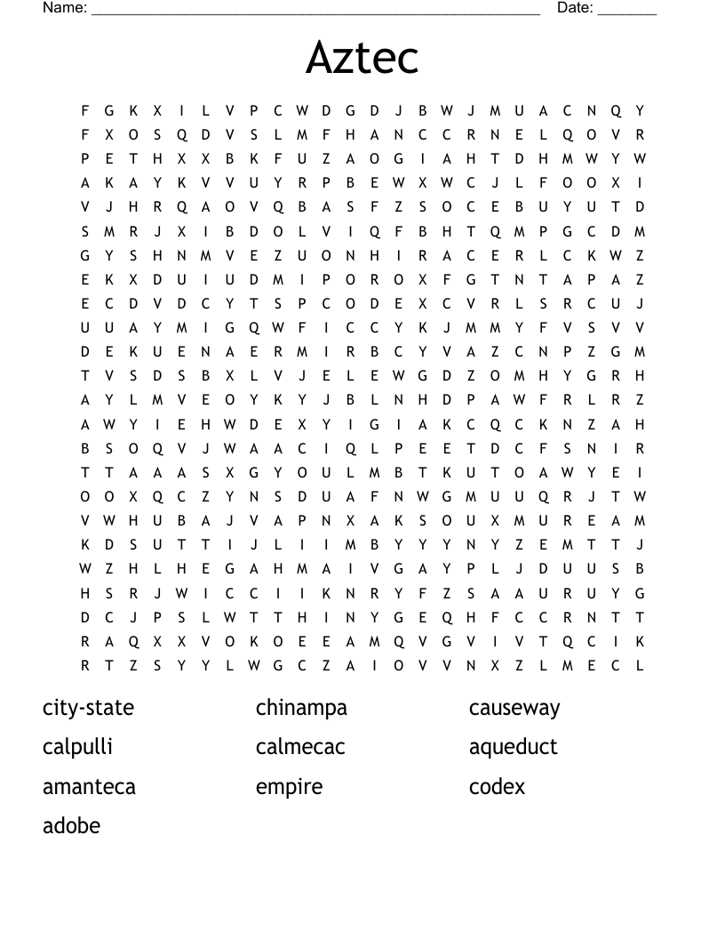 Aztec  Word Search