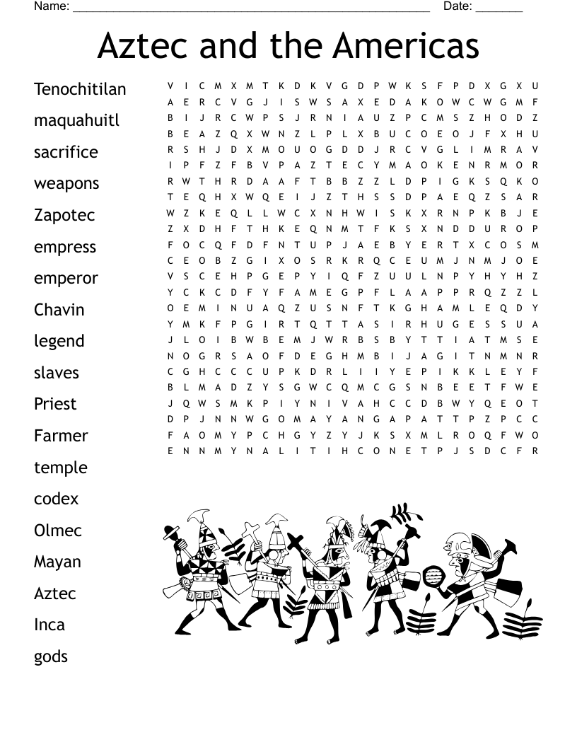 Aztec and the Americas Word Search