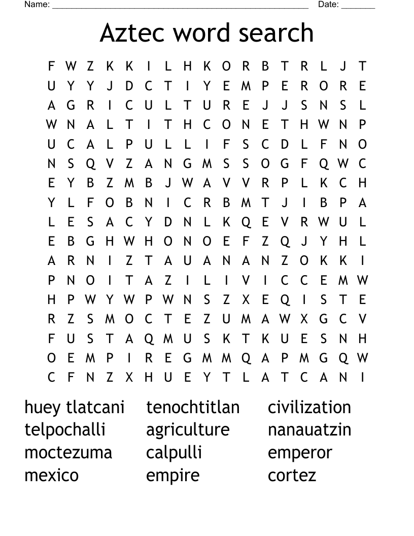 Aztec word search