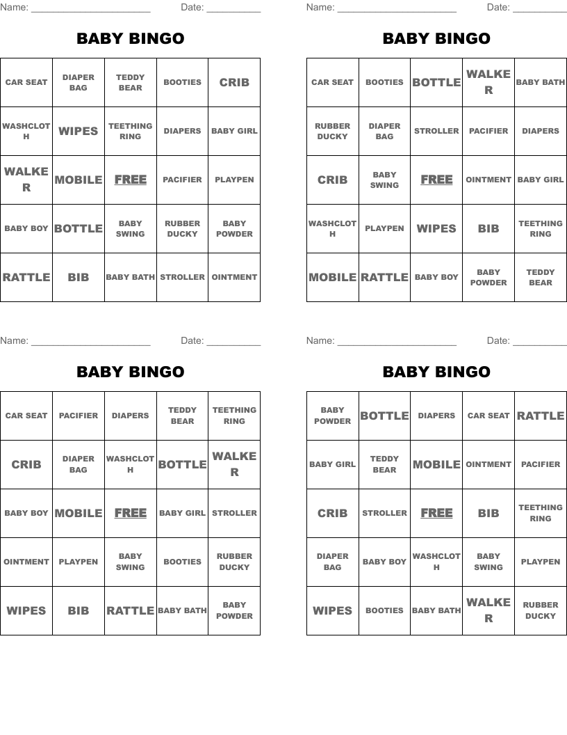 BABY BINGO 