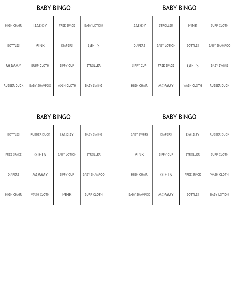 BABY BINGO 