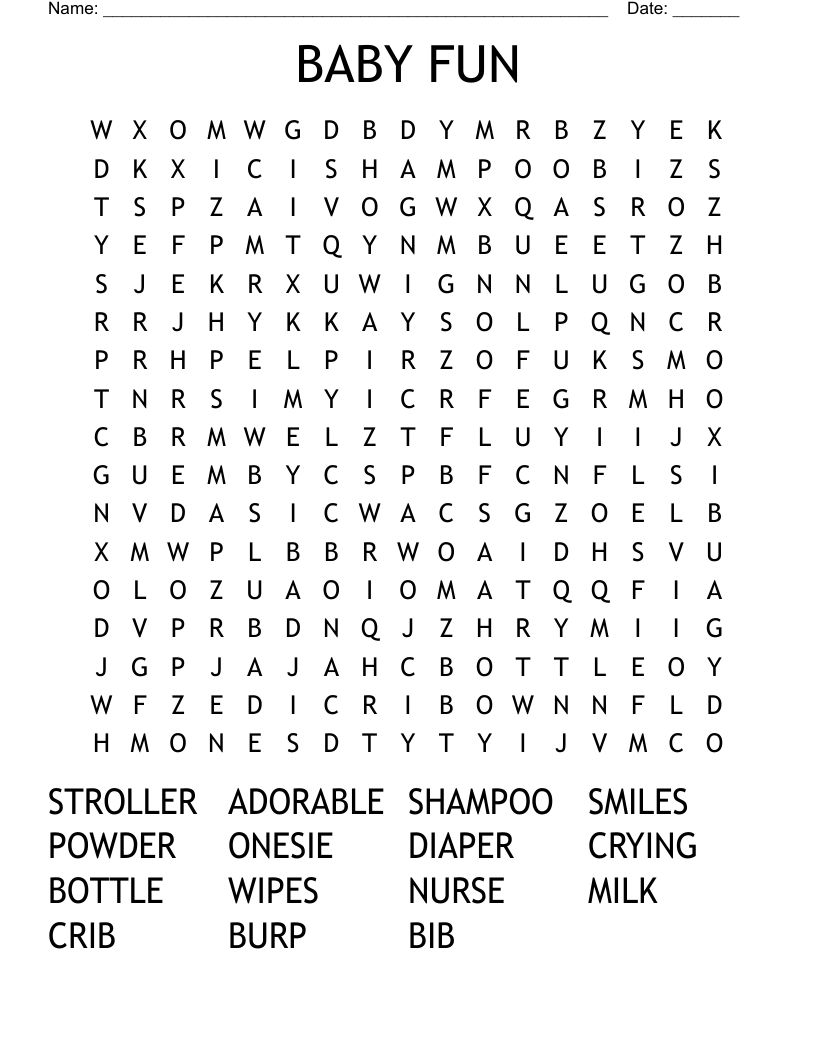 BABY FUN Word Search