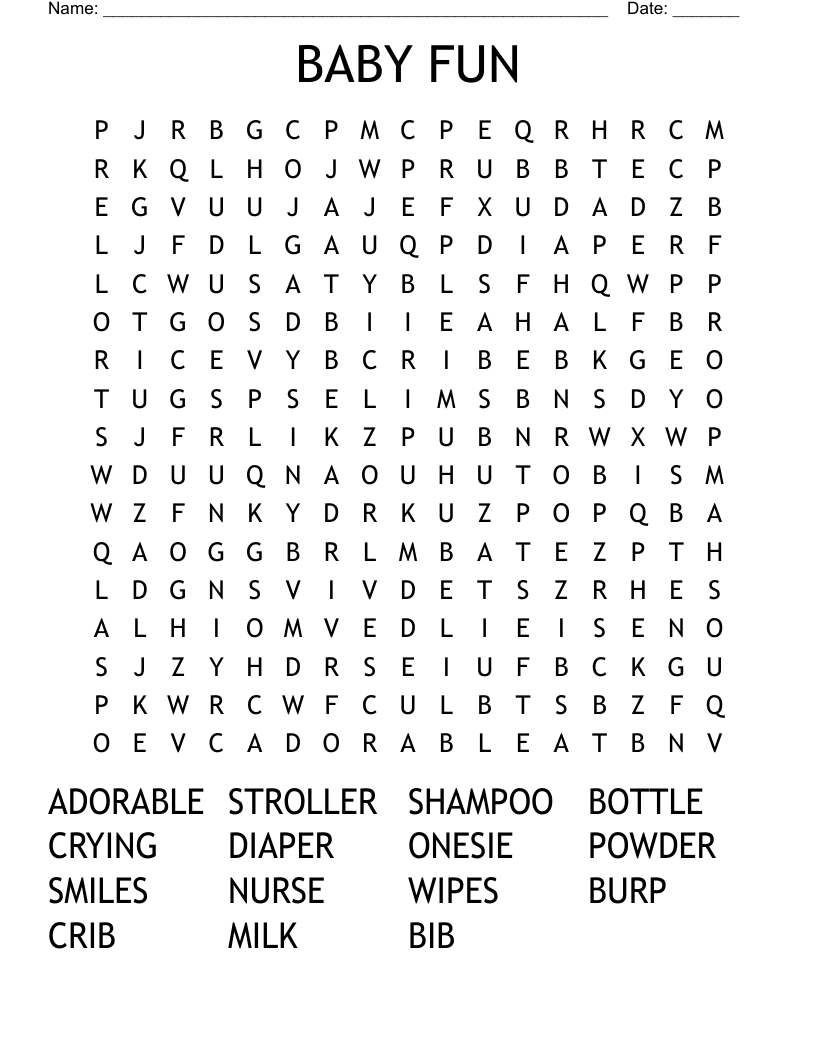 BABY FUN Word Search