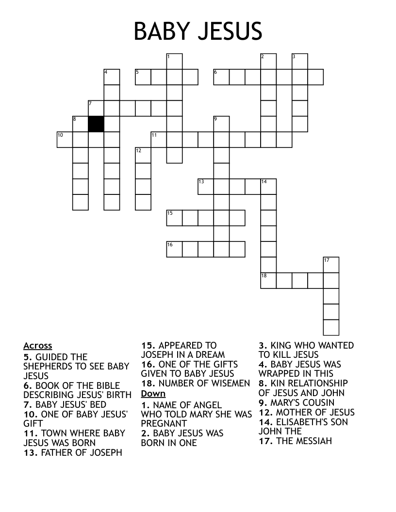BABY JESUS Crossword