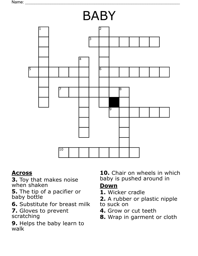 BABY  Crossword