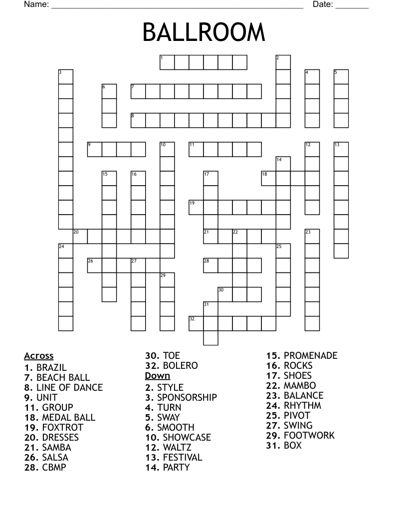 BALLROOM Crossword