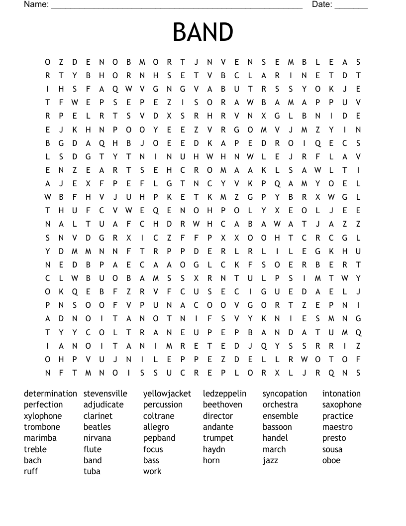 BAND Word Search