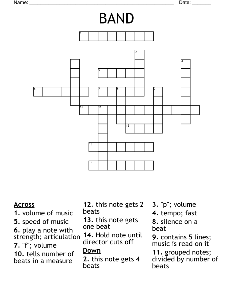 BAND Crossword