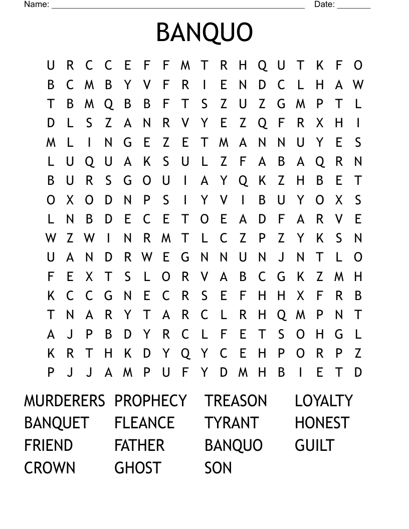 BANQUO Word Search