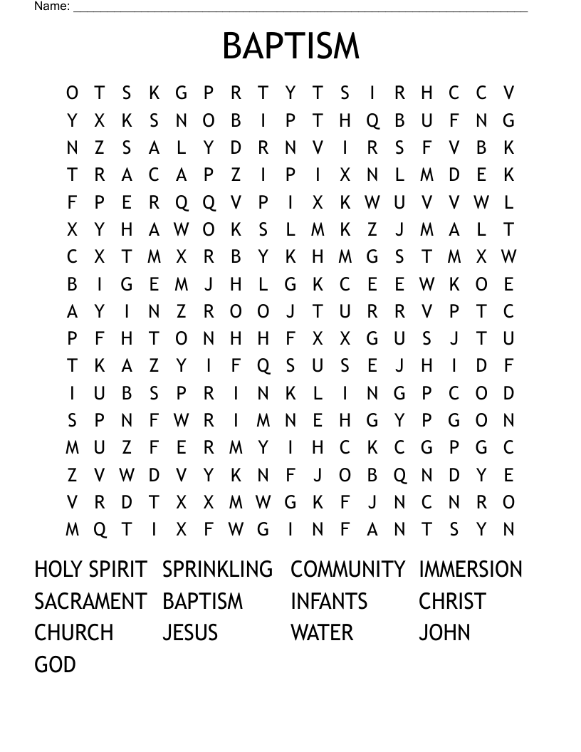 BAPTISM Word Search