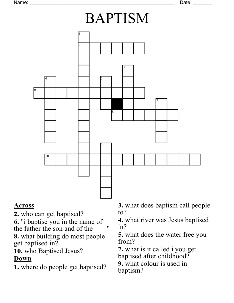 BAPTISM Crossword