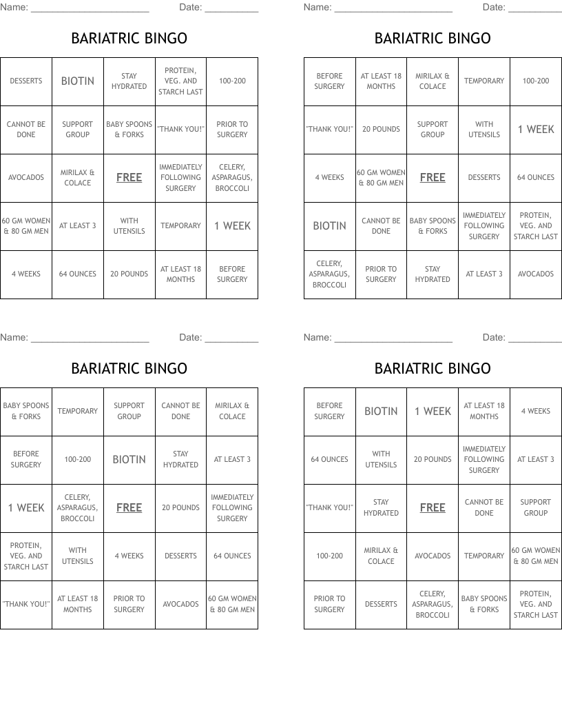 BARIATRIC BINGO