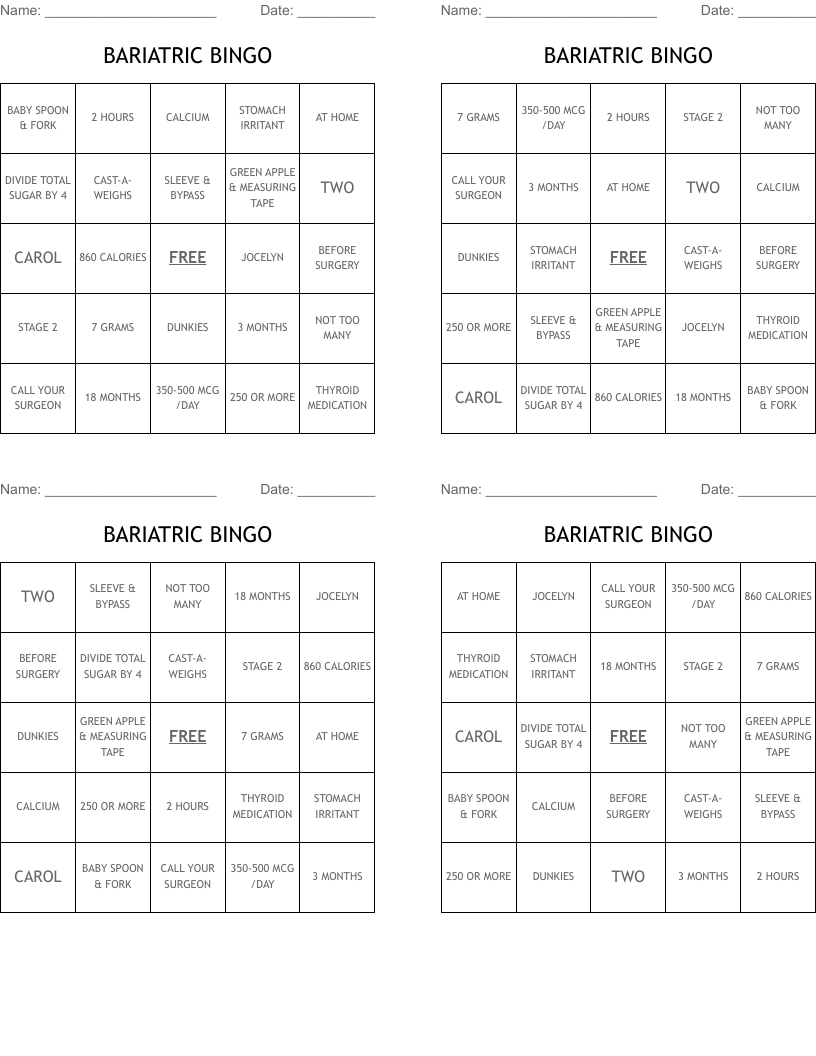 BARIATRIC BINGO