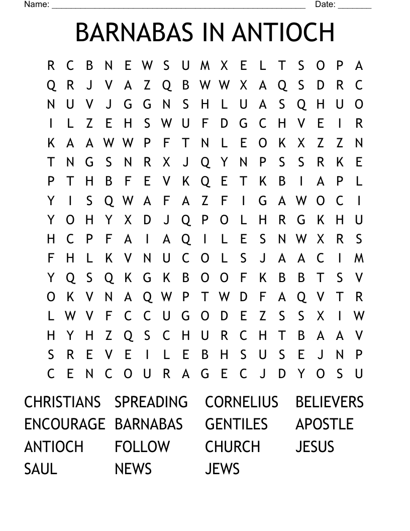 BARNABAS IN ANTIOCH Word Search
