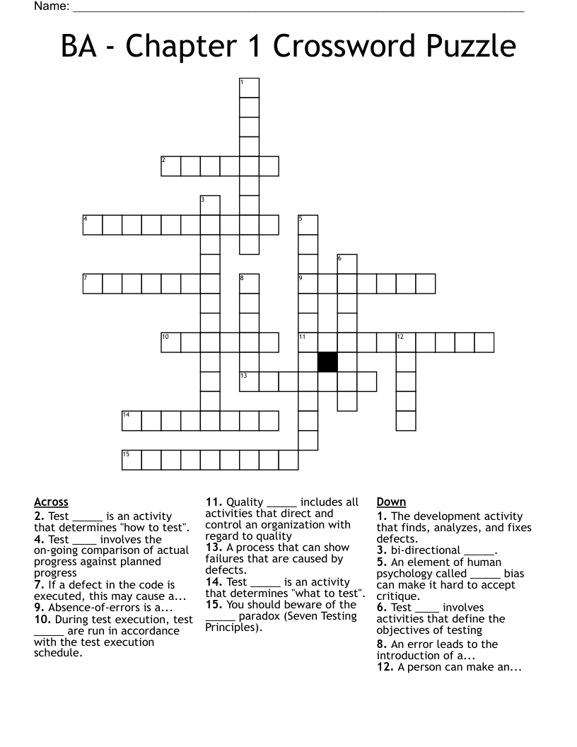 BA - Chapter 1 Crossword Puzzle