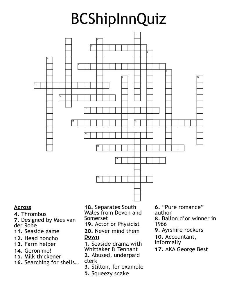 BCShipInnQuiz Crossword