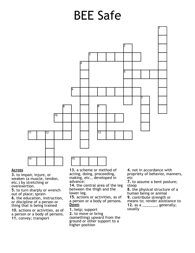BEE Safe Crossword