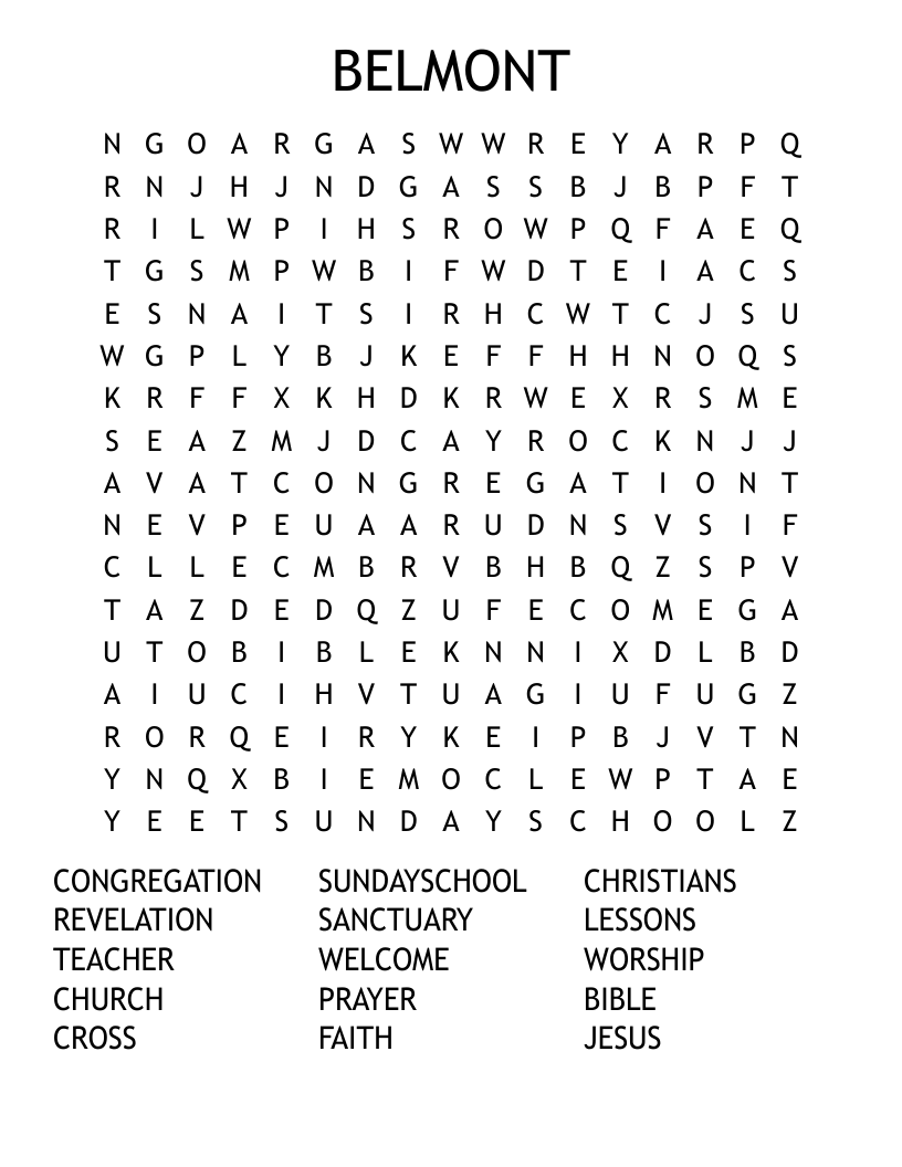 BELMONT Word Search