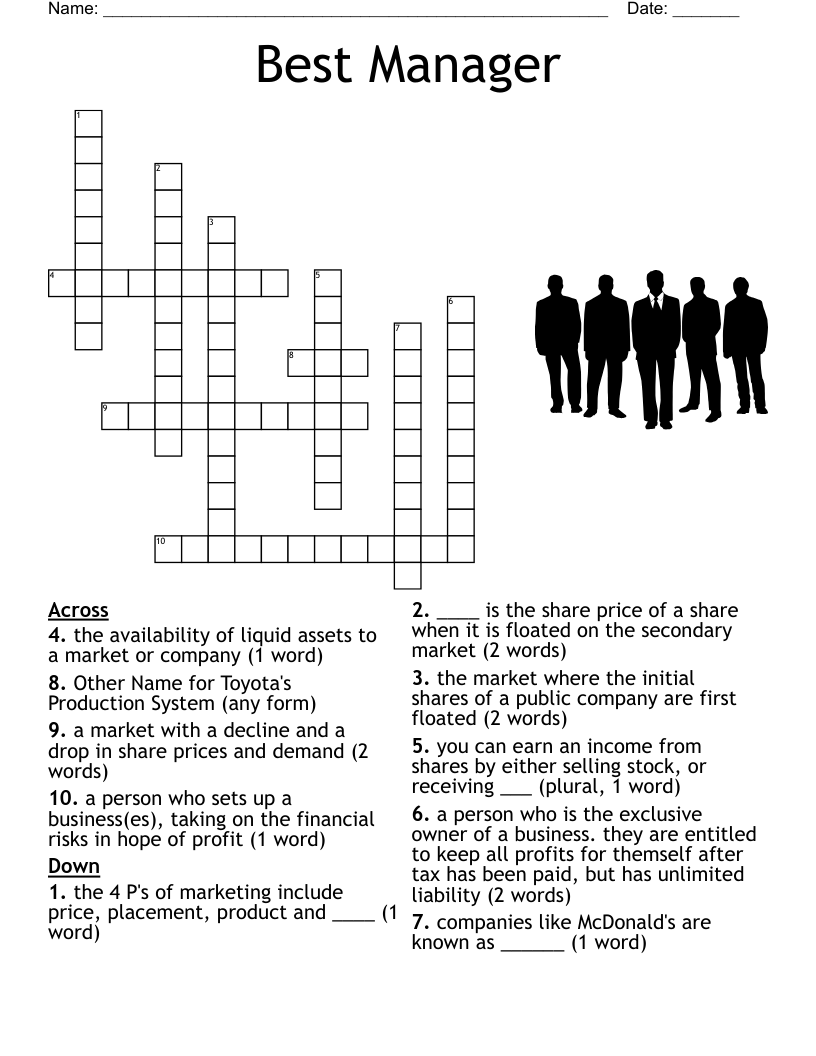 Best Manager Crossword