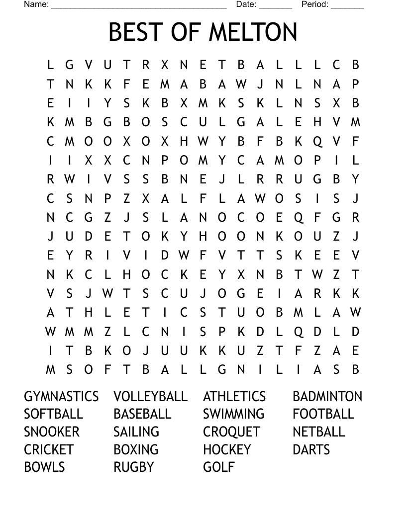 BEST OF MELTON Word Search