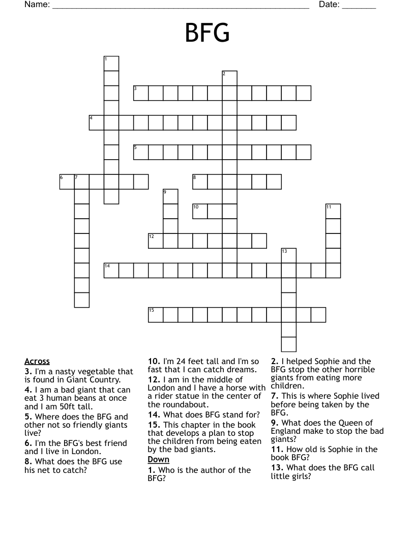 BFG Crossword