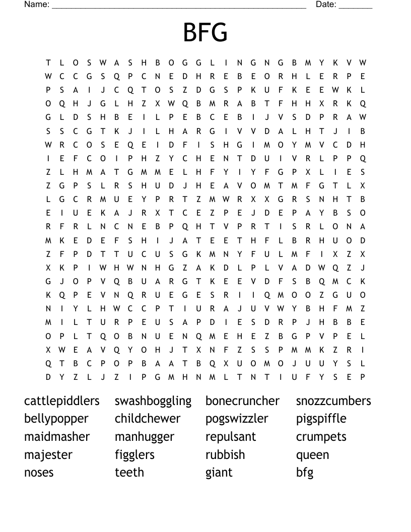 BFG Word Search