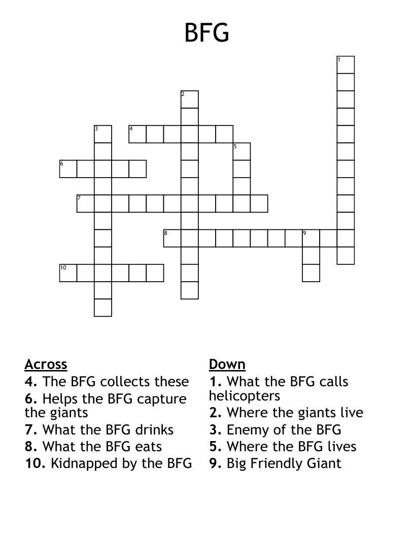 BFG Crossword