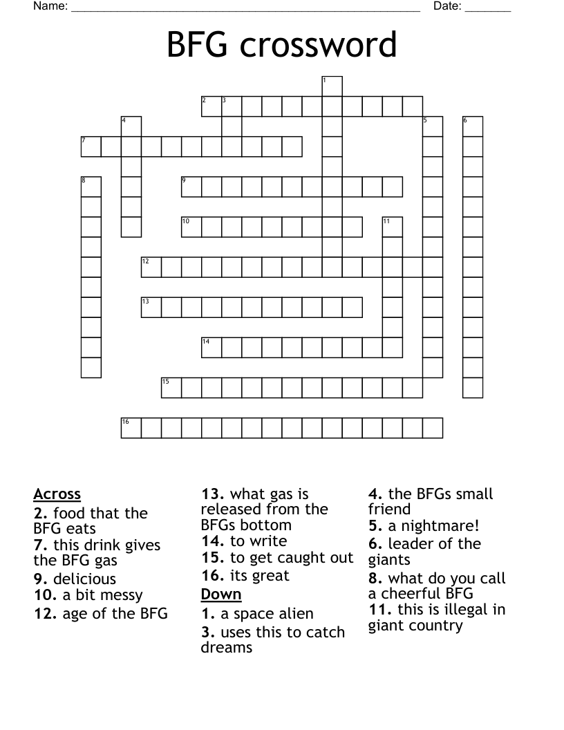 BFG crossword