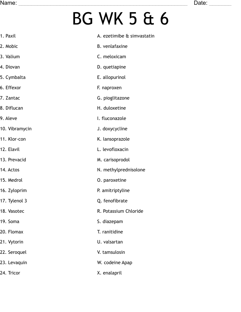 BG WK 5 & 6 Worksheet