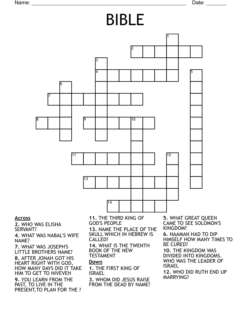 BIBLE Crossword