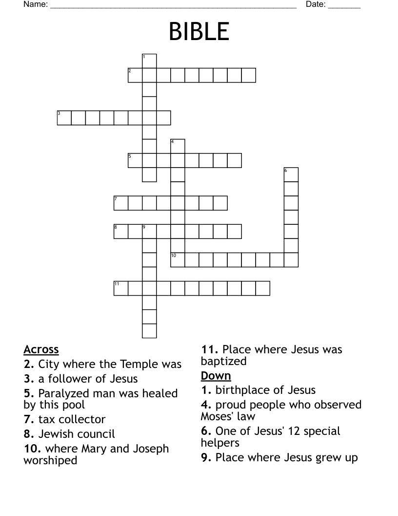 BIBLE Crossword