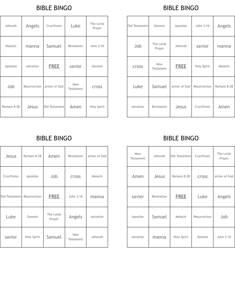 BIBLE BINGO
