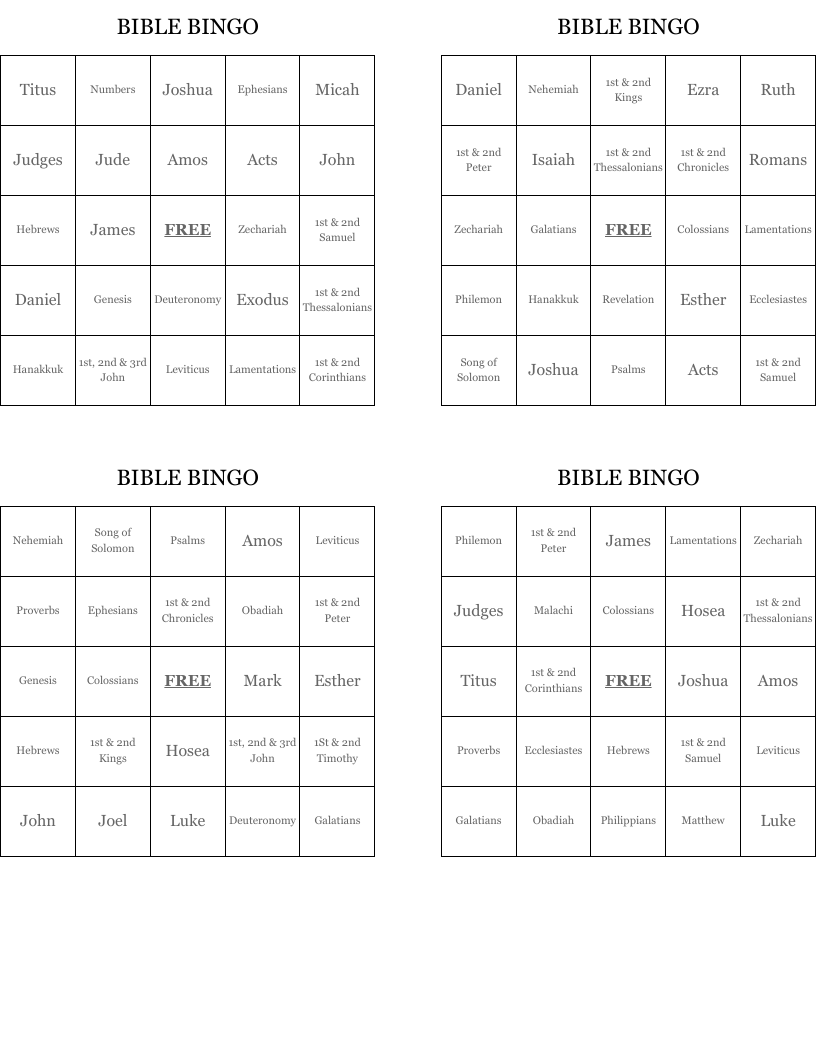 BIBLE BINGO