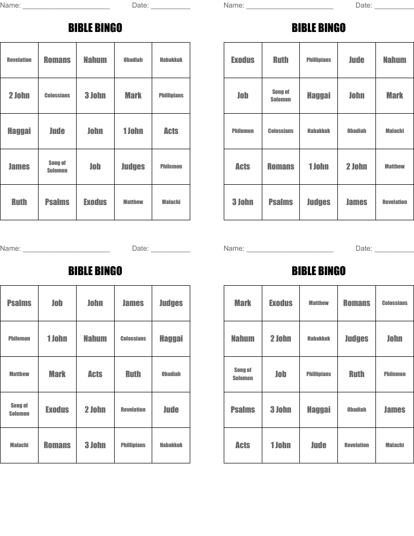 BIBLE BINGO
