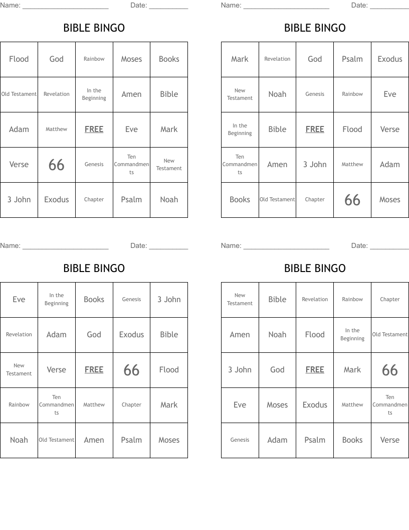 BIBLE BINGO