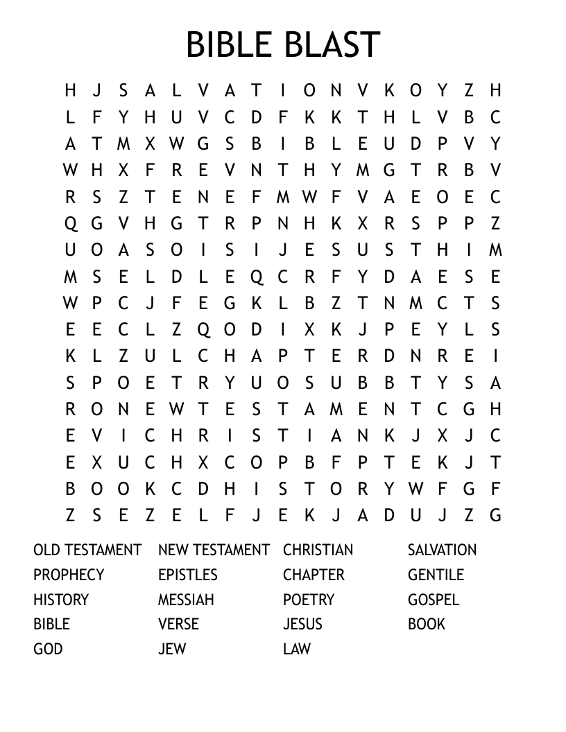 BIBLE BLAST Word Search
