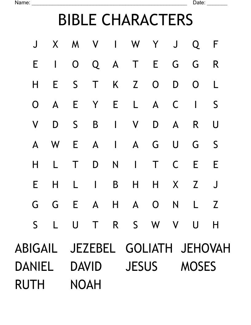 BIBLE CHARACTERS Word Search