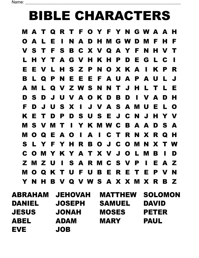 BIBLE CHARACTERS Word Search