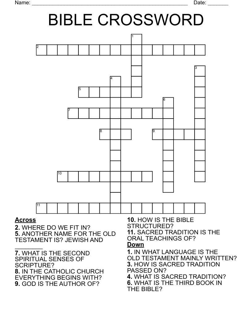 BIBLE CROSSWORD