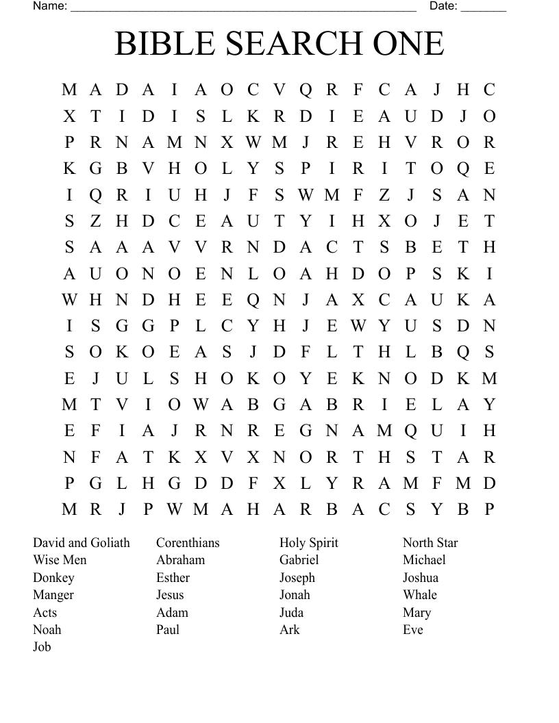 BIBLE SEARCH ONE Word Search
