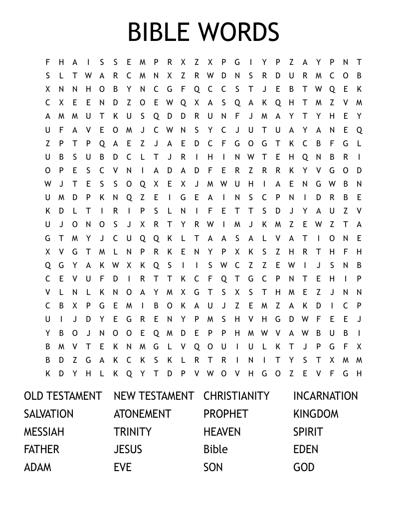 BIBLE WORDS Word Search