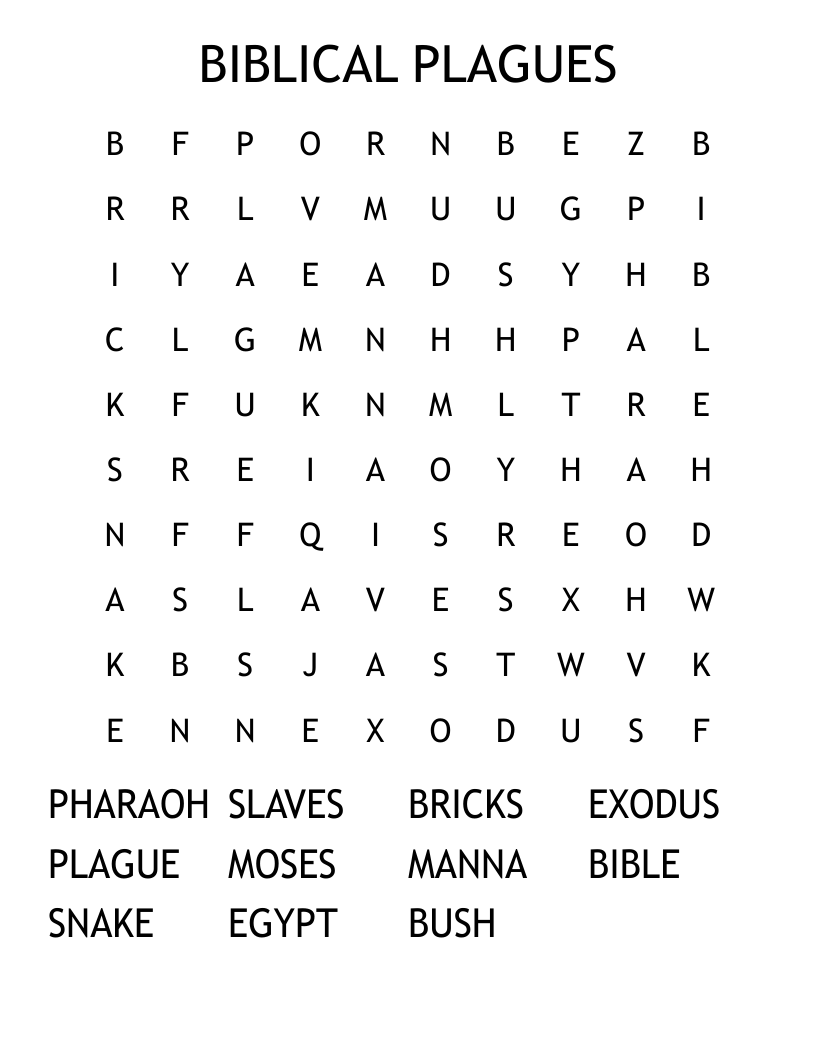 BIBLICAL PLAGUES Word Search