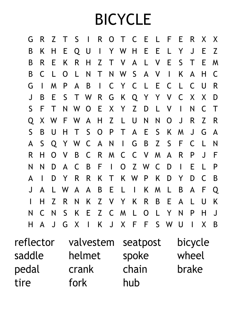 BICYCLE Word Search